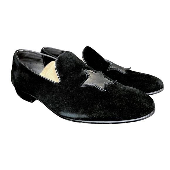 Men\'s Aldo Black Suede Smoking Loafers with Silver Stars - Size 9 - $120 Retail main image 6